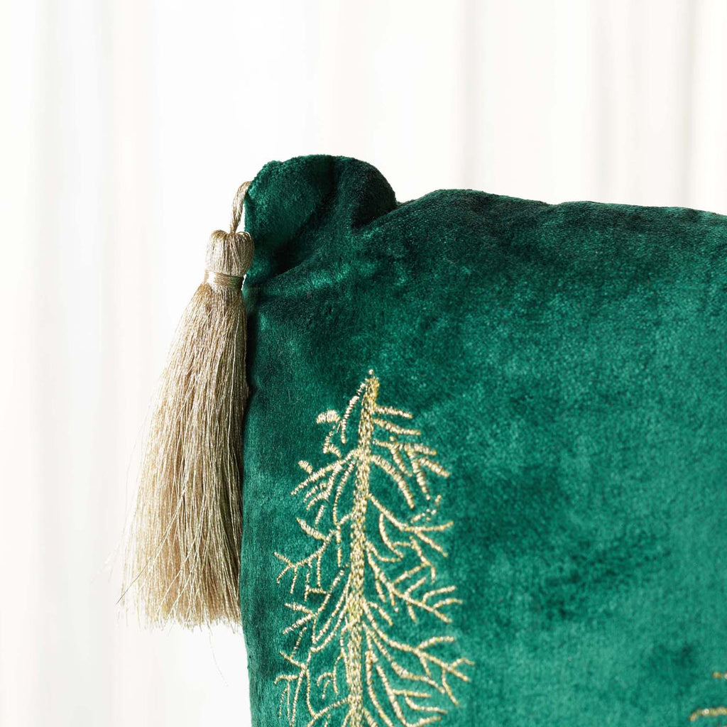 Safavieh Holiday Tree Pillow , HOL4001 - Green / Gold