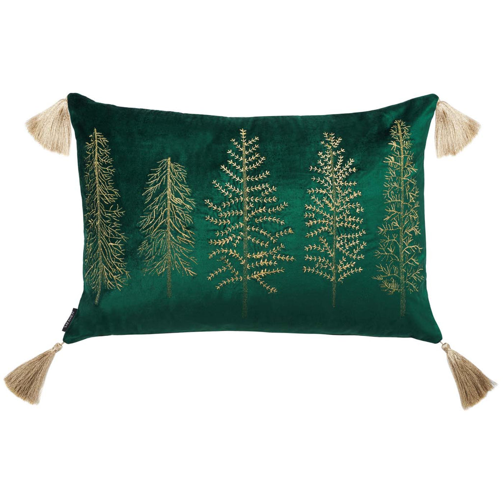 Safavieh Holiday Tree Pillow , HOL4001 - Green / Gold