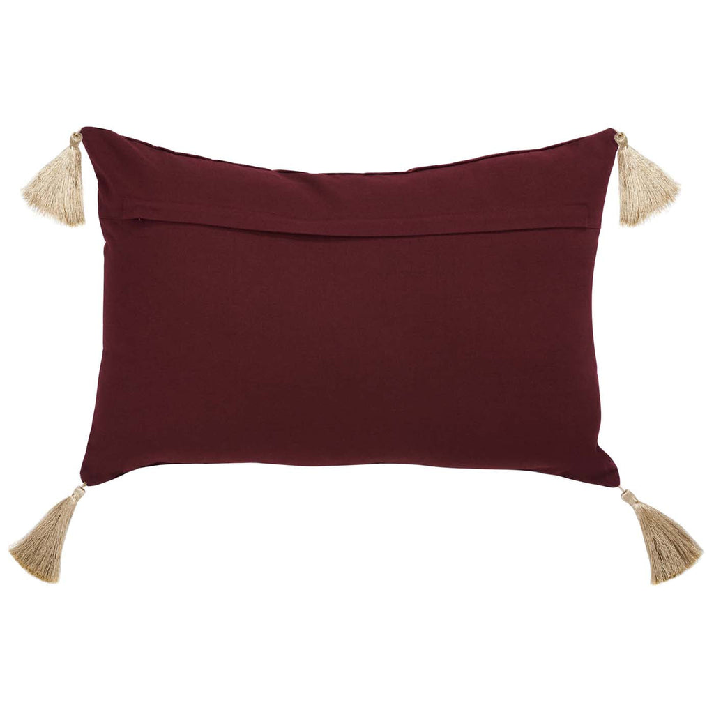 Safavieh Holiday Tree Pillow , HOL4001 - Maroon / Gold