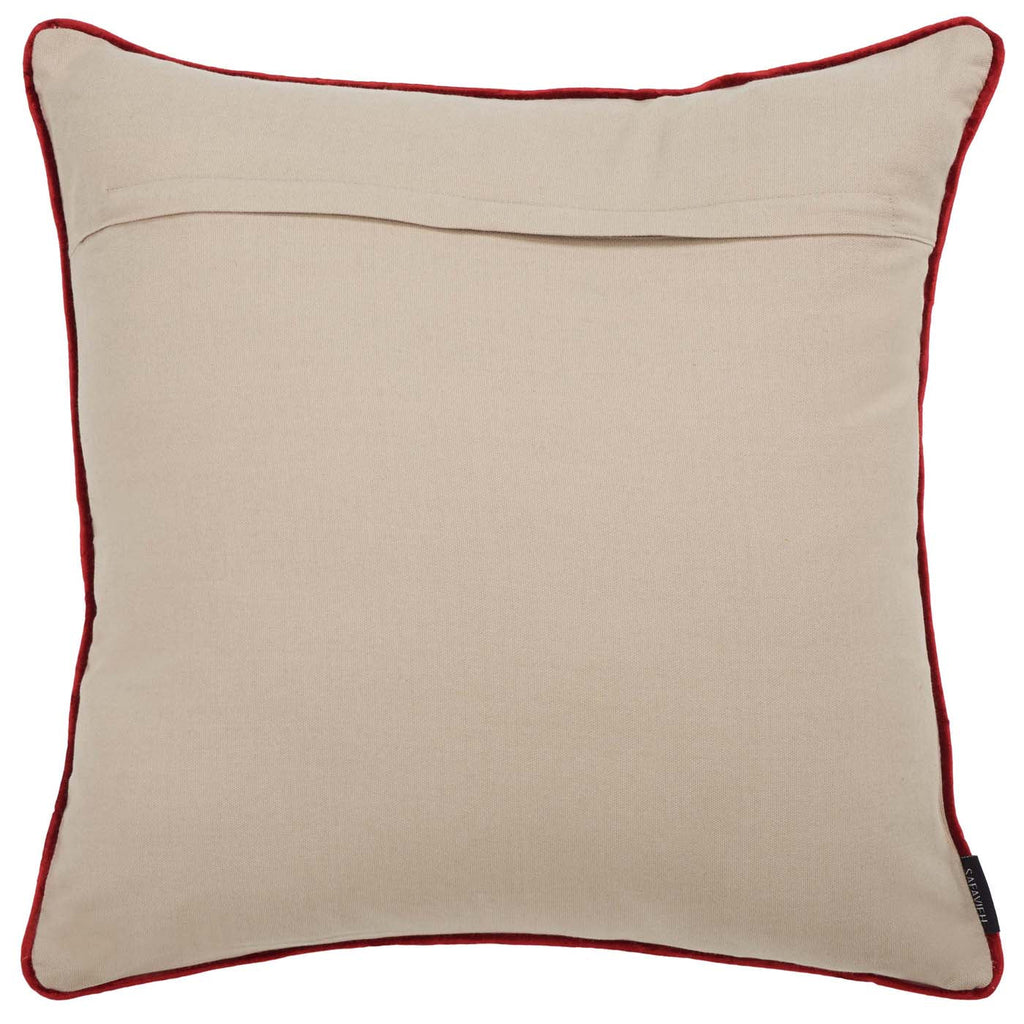 Safavieh Holiday Reindeer Pillow , HOL4006 - Beige / Red