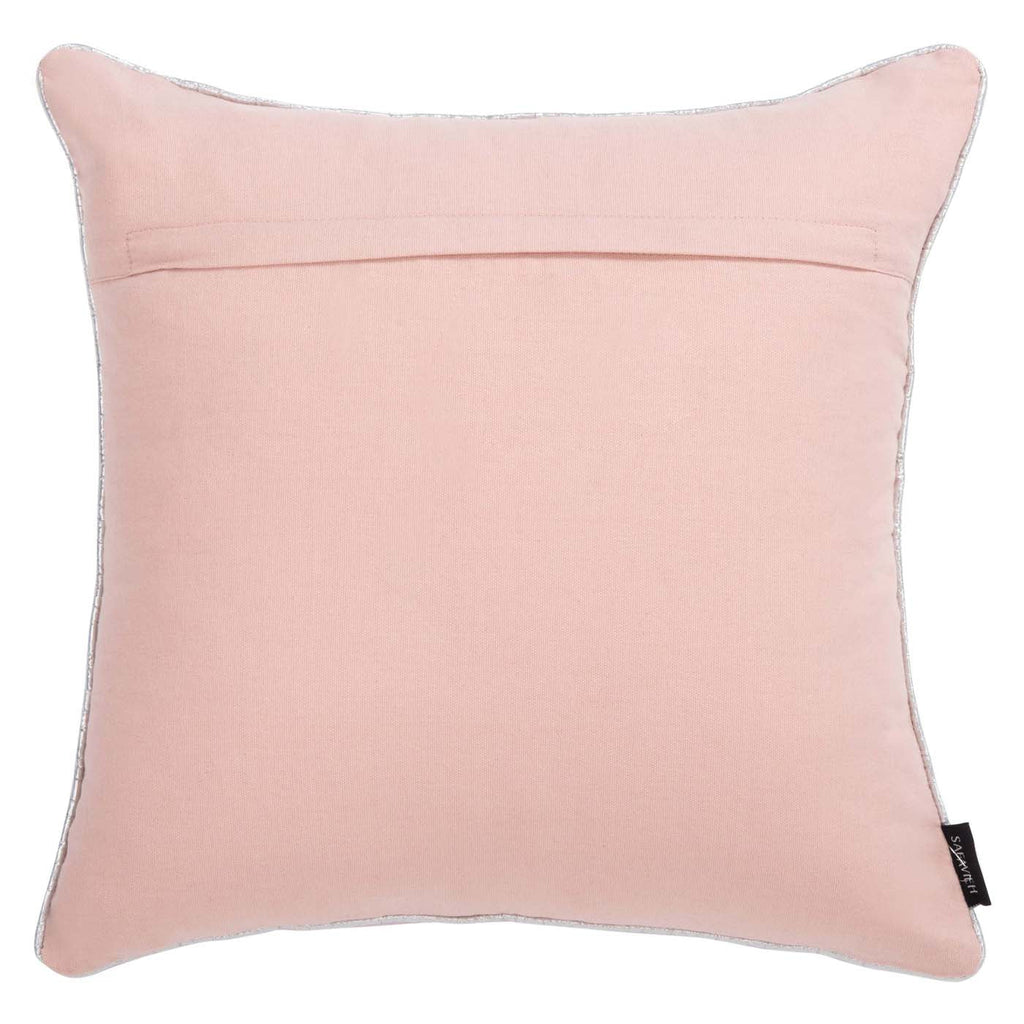 Safavieh Sunderland Snowflake Pillow , HOL4010 - Silver / Pink