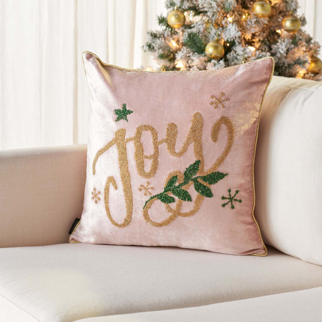 Safavieh Jiminy Joy Pillow , HOL4011 - Gold / Pink