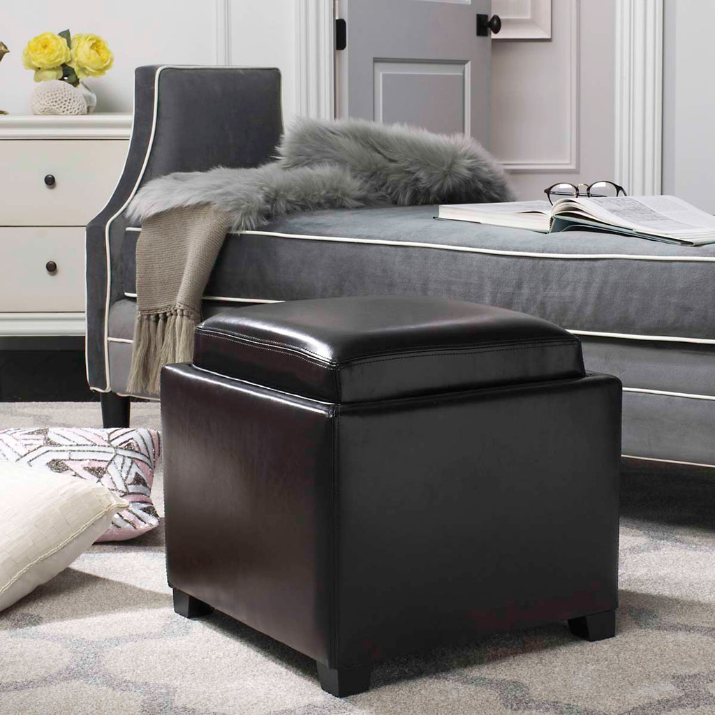 Safavieh Bobbi Tray Storage Ottoman - Brown