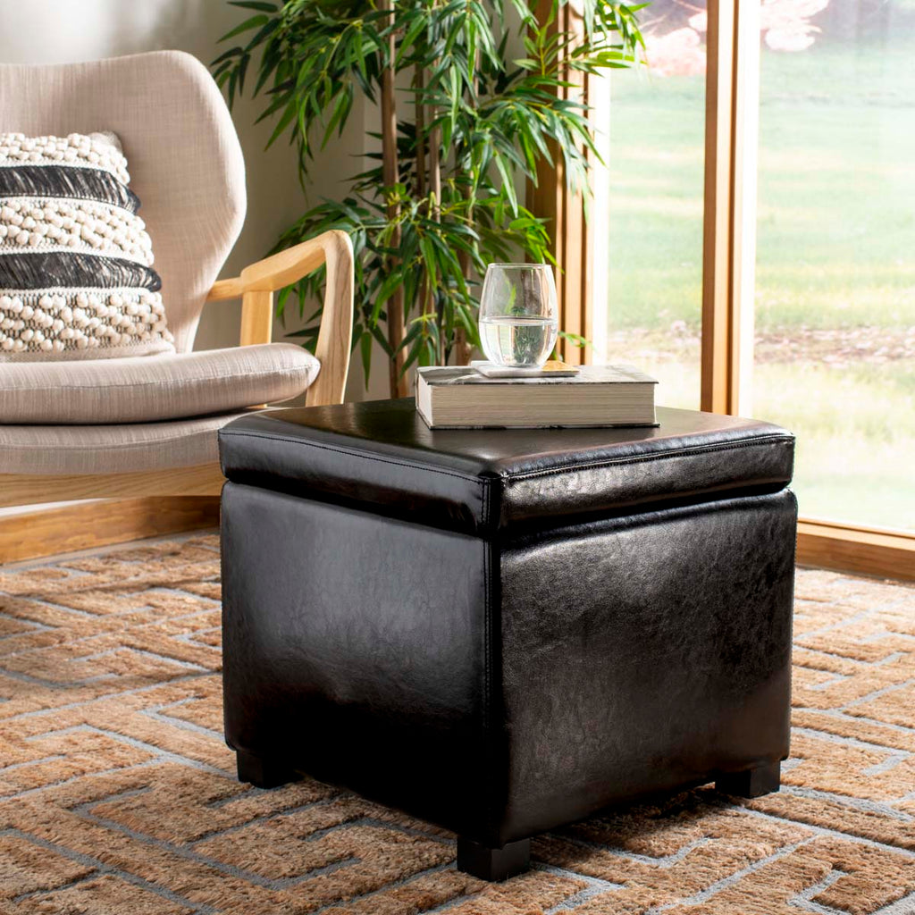 Safavieh Jonathan Flip Top Ottoman - Black