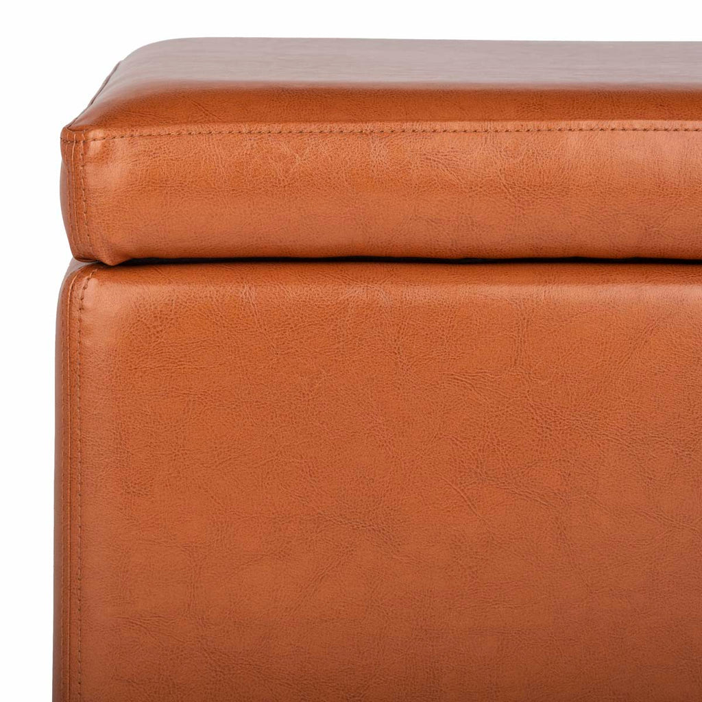 Safavieh Jonathan Flip Top Ottoman - Saddle