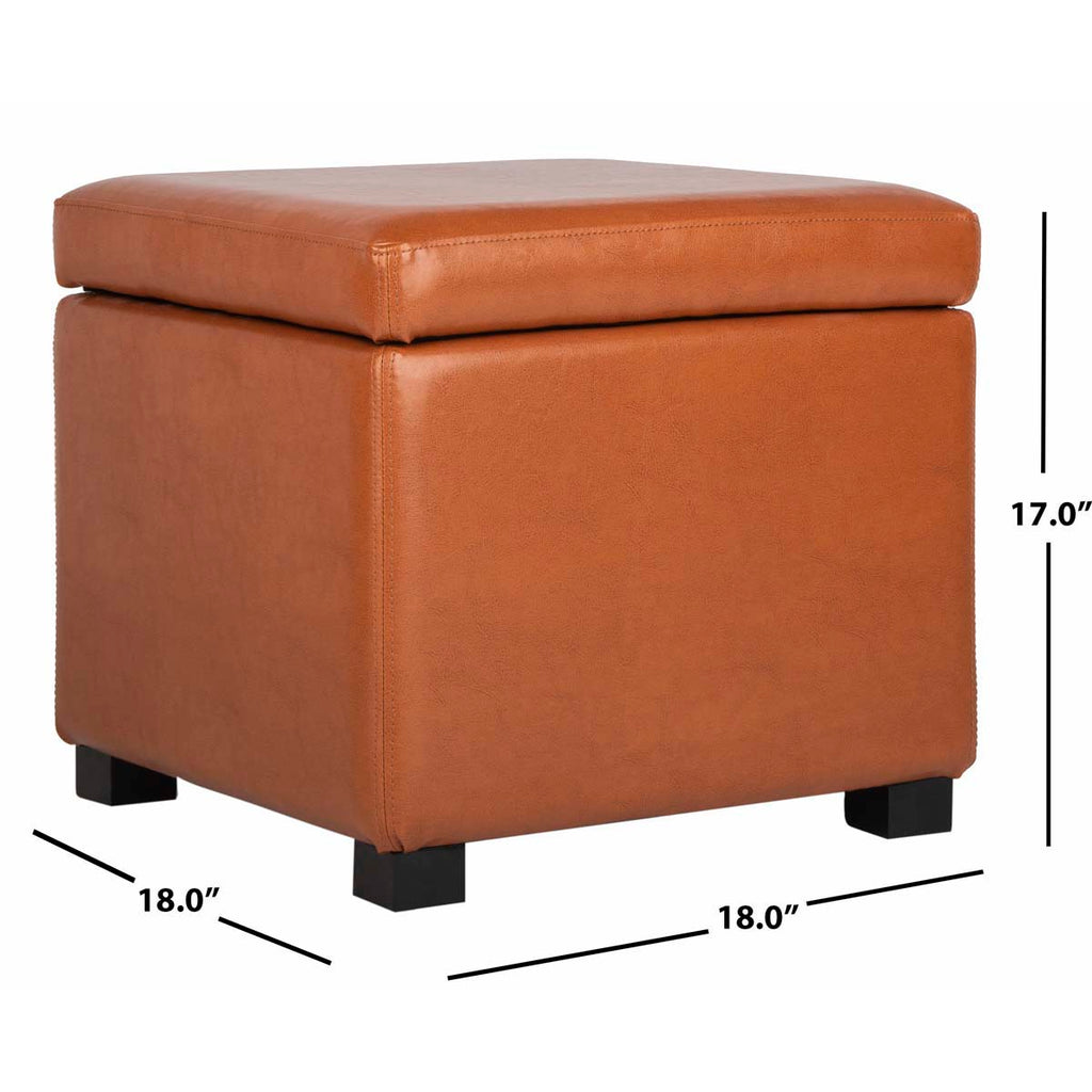 Safavieh Jonathan Flip Top Ottoman - Saddle