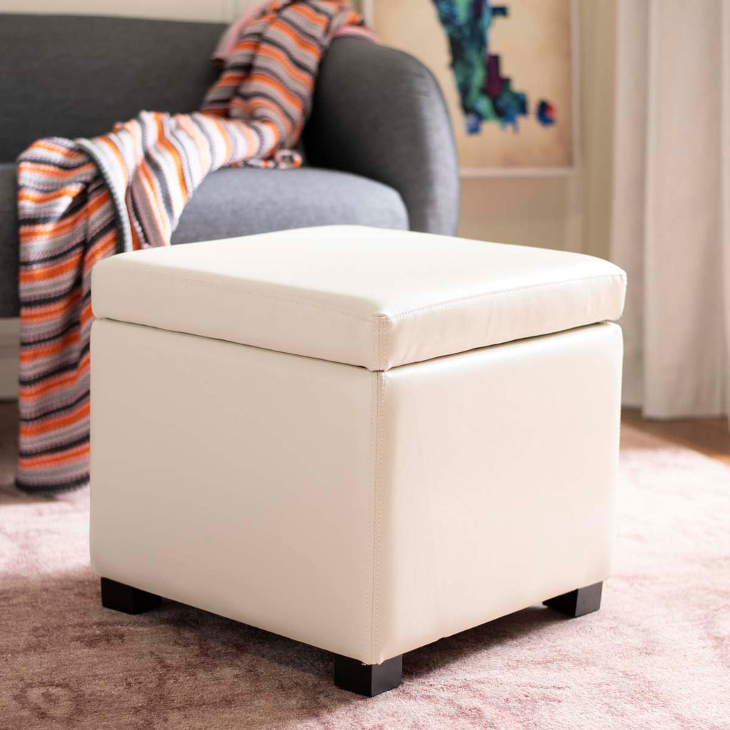 Safavieh Jonathan Flip Top Ottoman - Flat Cream