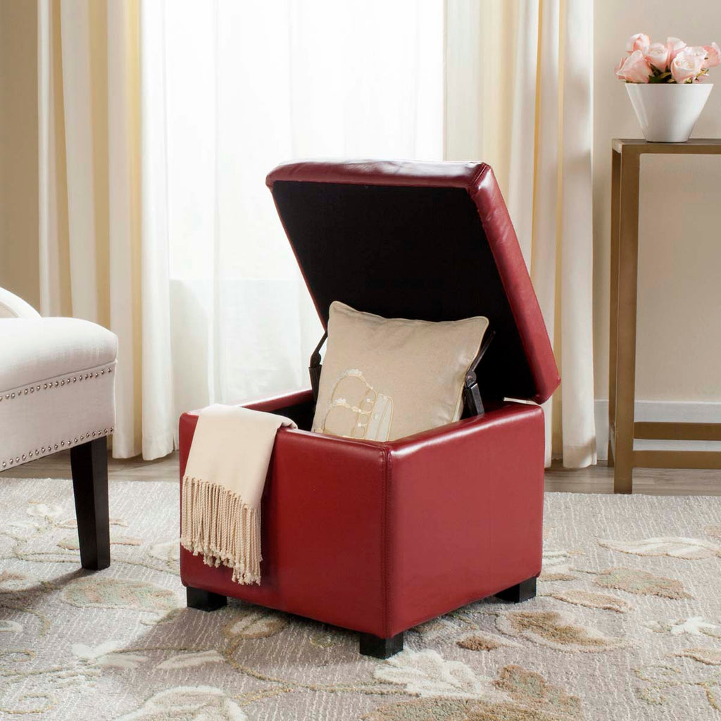 Safavieh Jonathan Flip Top Ottoman - Red