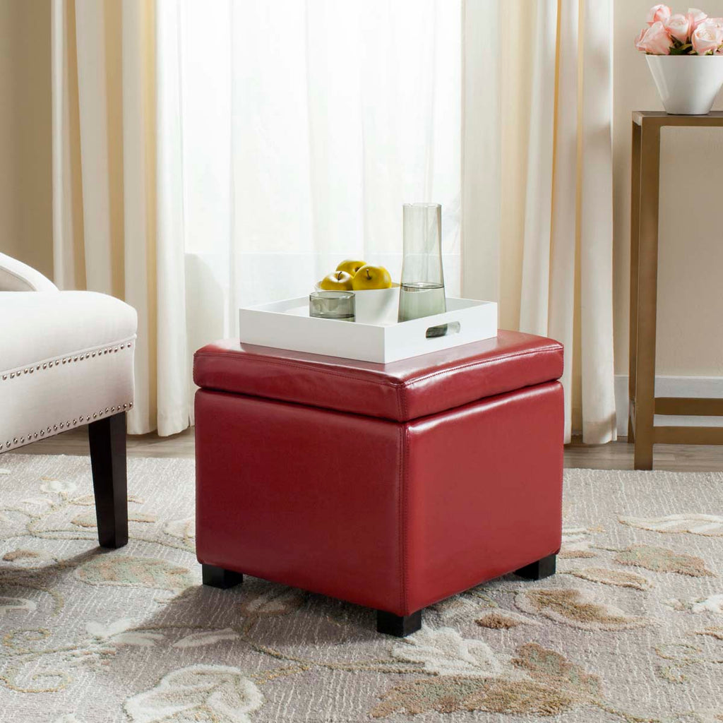 Safavieh Jonathan Flip Top Ottoman - Red