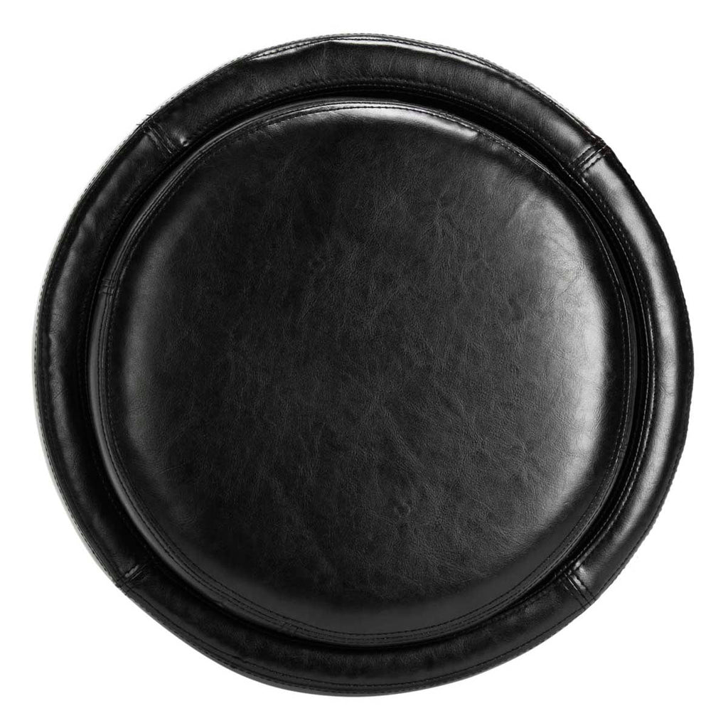 Safavieh Round Storage Tray Ottoman - Black