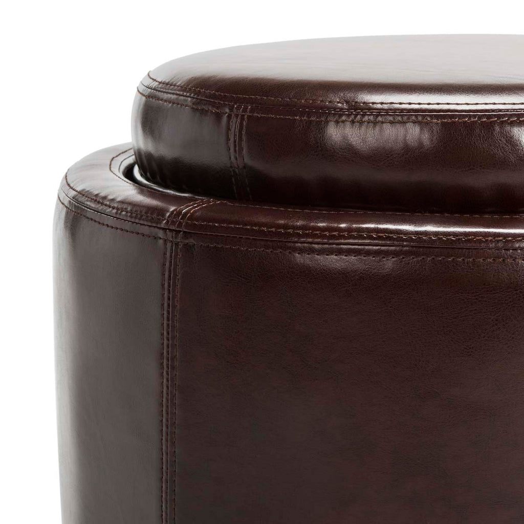 Safavieh Round Storage Tray Ottoman - Cordavan