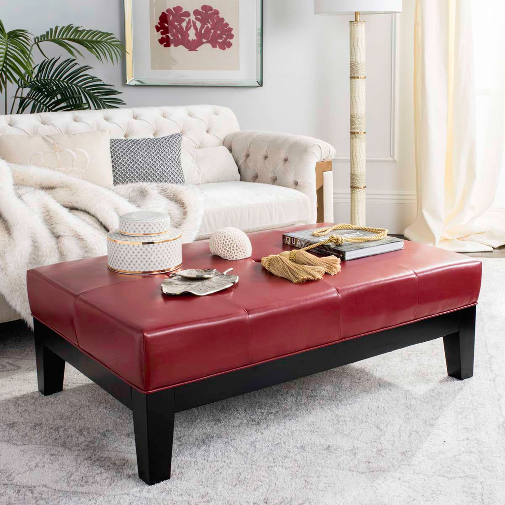 Safavieh Jordan Cocktail Ottoman - Red