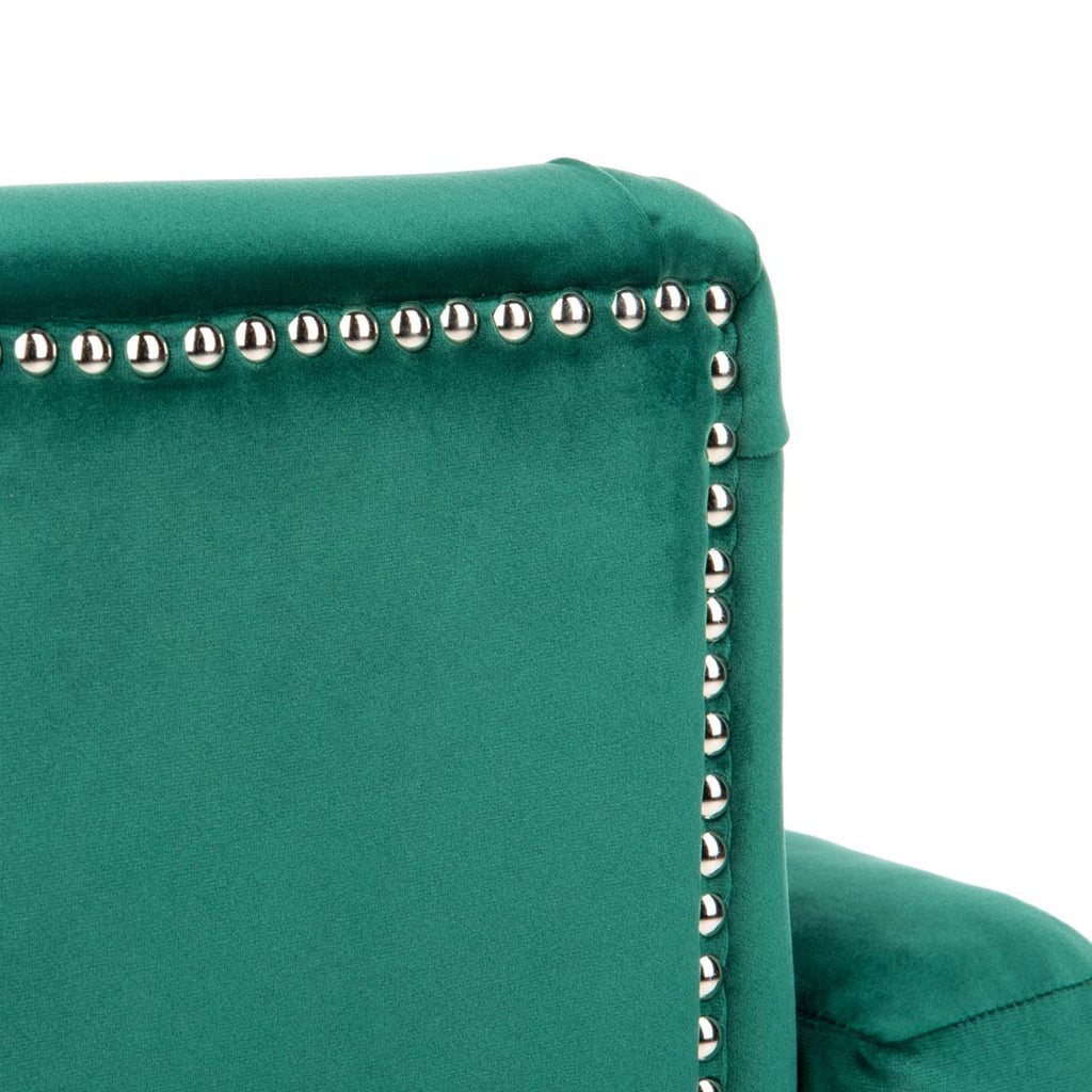 Safavieh Colin Tufted Club Chair - Emerald / Espresso