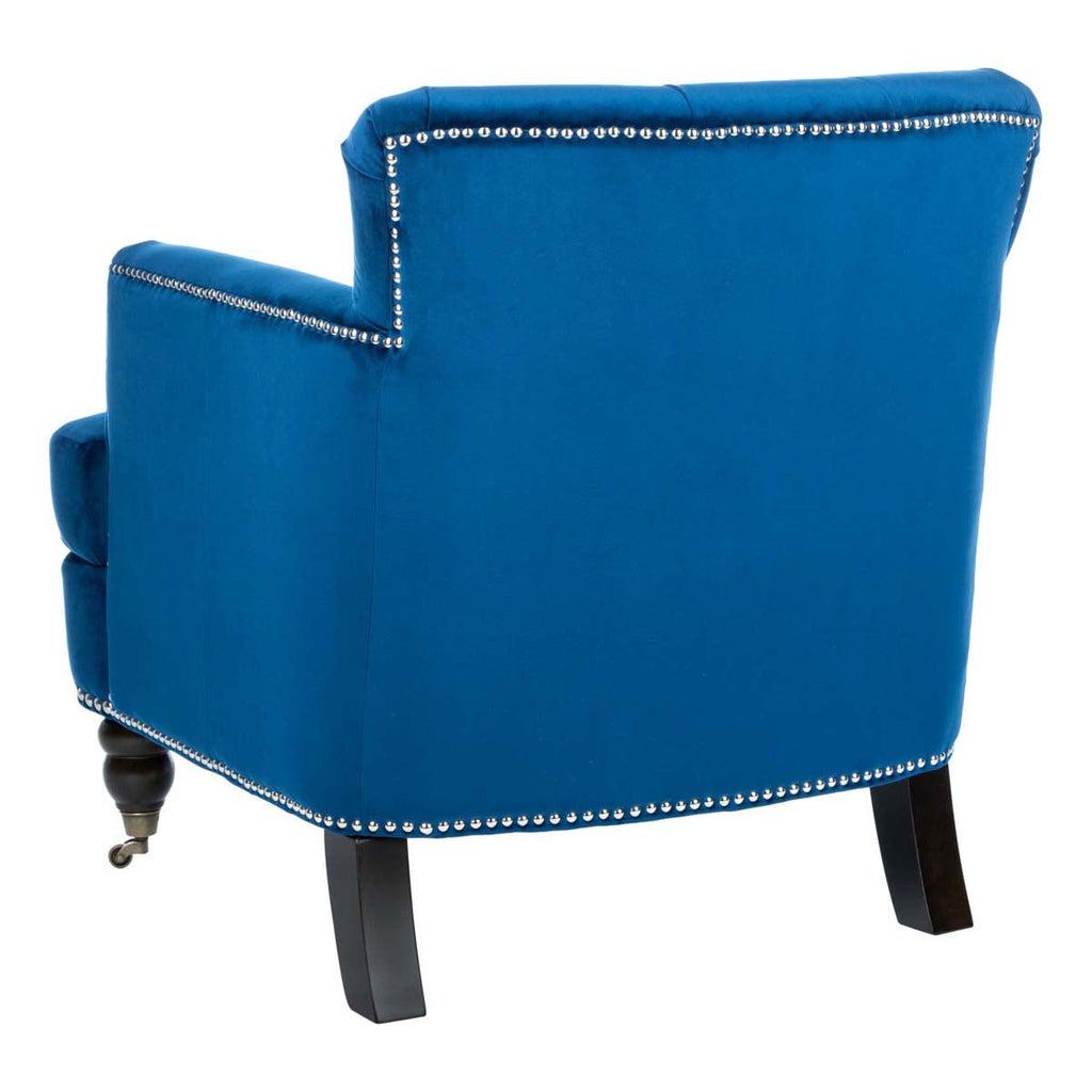 Safavieh Colin Tufted Club Chair - Navy / Espresso