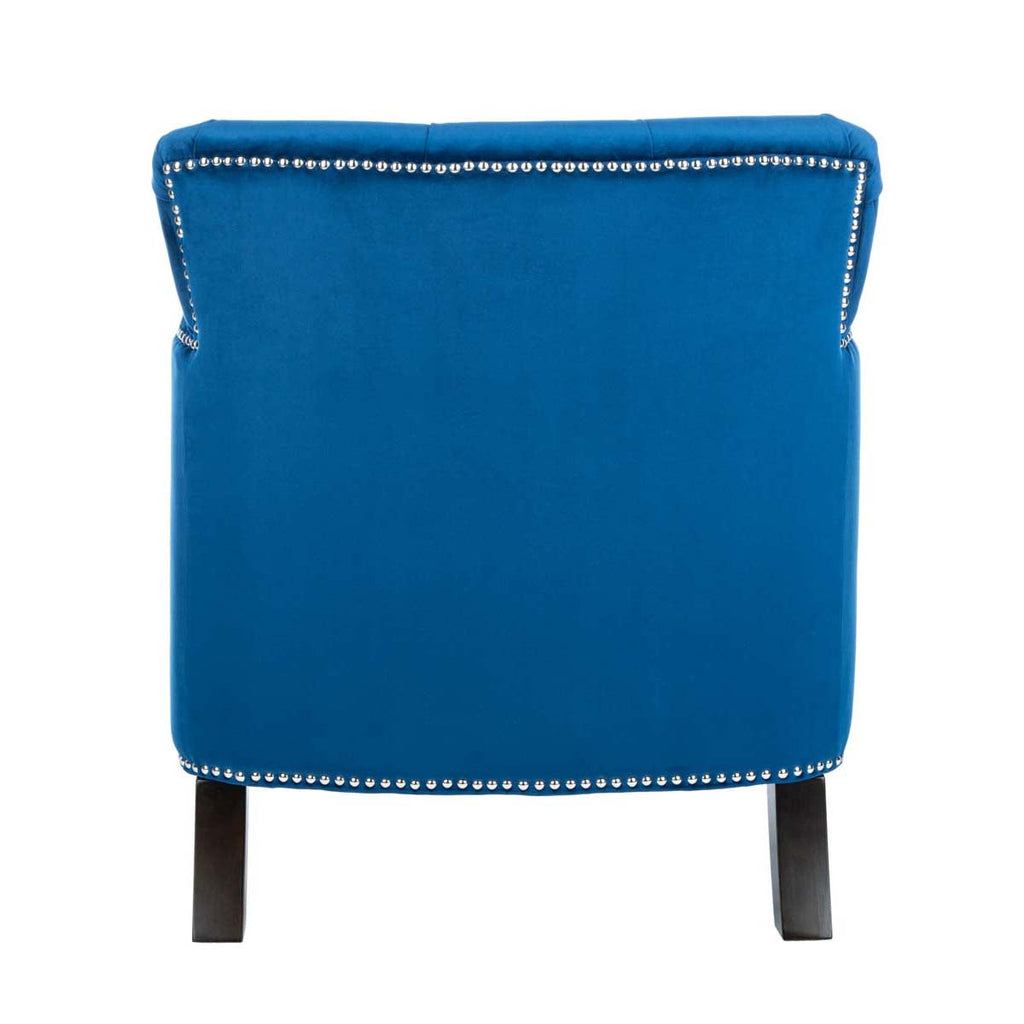 Safavieh Colin Tufted Club Chair - Navy / Espresso