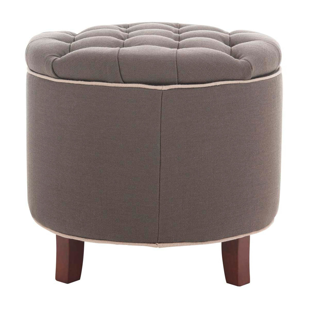 Safavieh Amelia Tufted Storage Ottoman - Charcoal / True Taupe