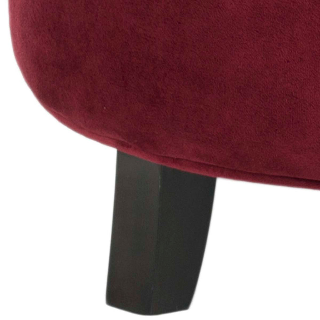 Safavieh Amelia Tufted Storage Ottoman - Red Velvet