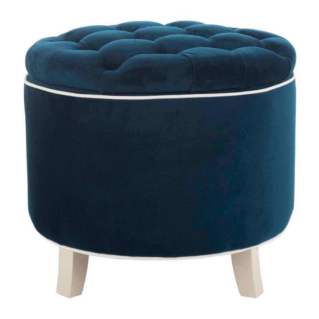 Safavieh Amelia Tufted Storage Ottoman - Navy