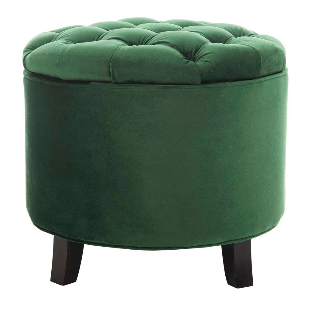 Safavieh Amelia Tufted Storage Ottoman - Emerald