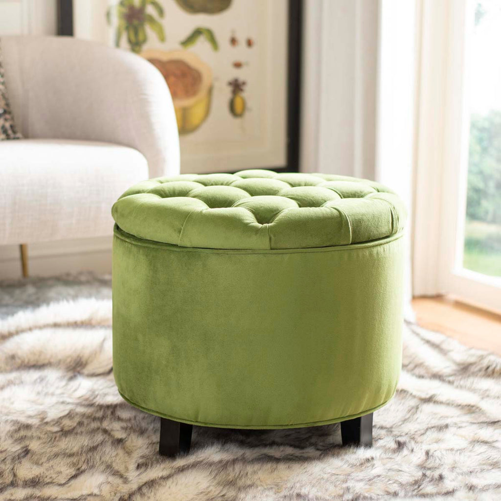 Safavieh Amelia Tufted Storage Ottoman - Fern