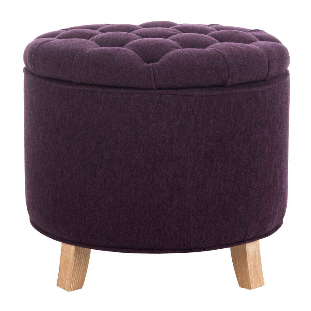 Safavieh Amelia Tufted Storage Ottoman - Plum