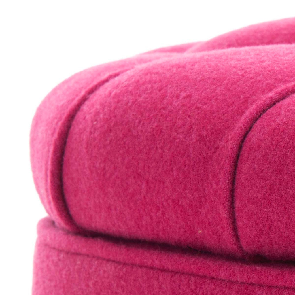 Safavieh Amelia Tufted Storage Ottoman - Berry