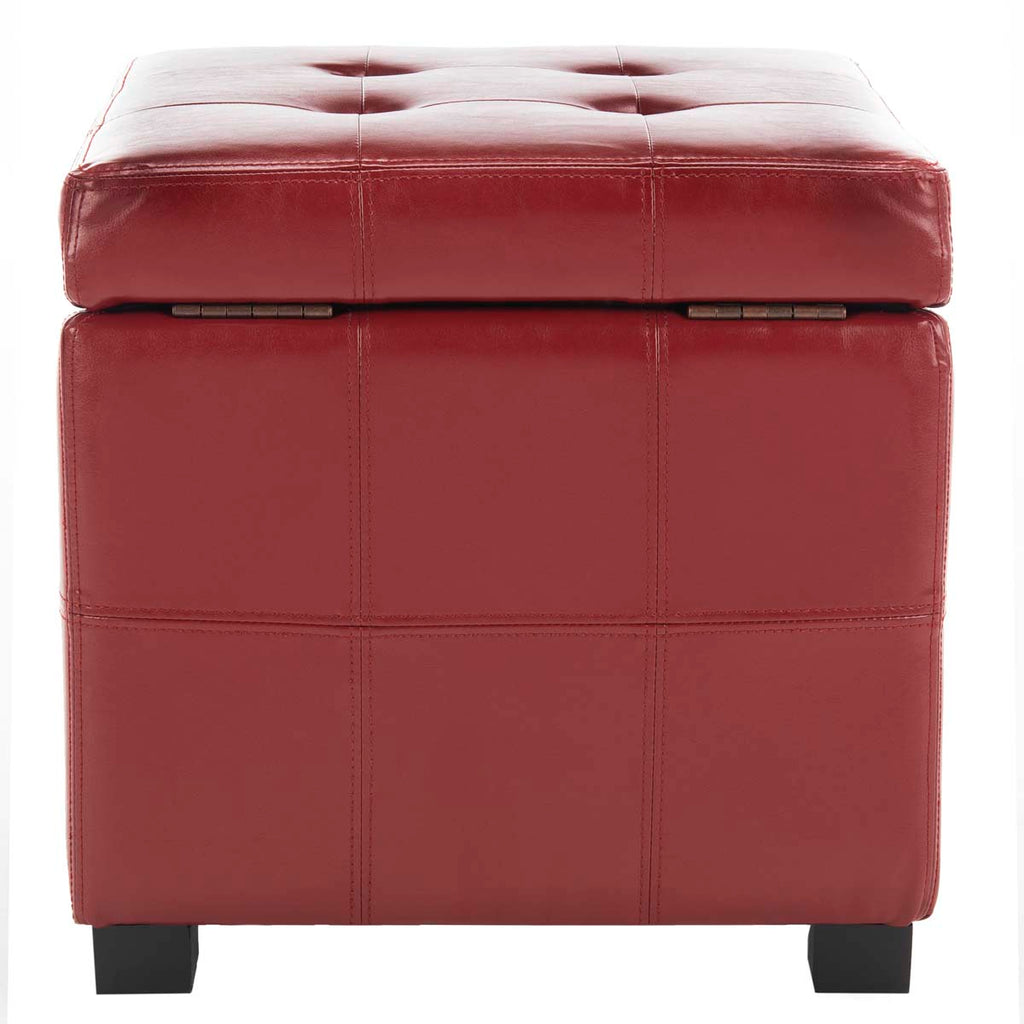 Safavieh Maiden Square Tufted Ottoman - Red