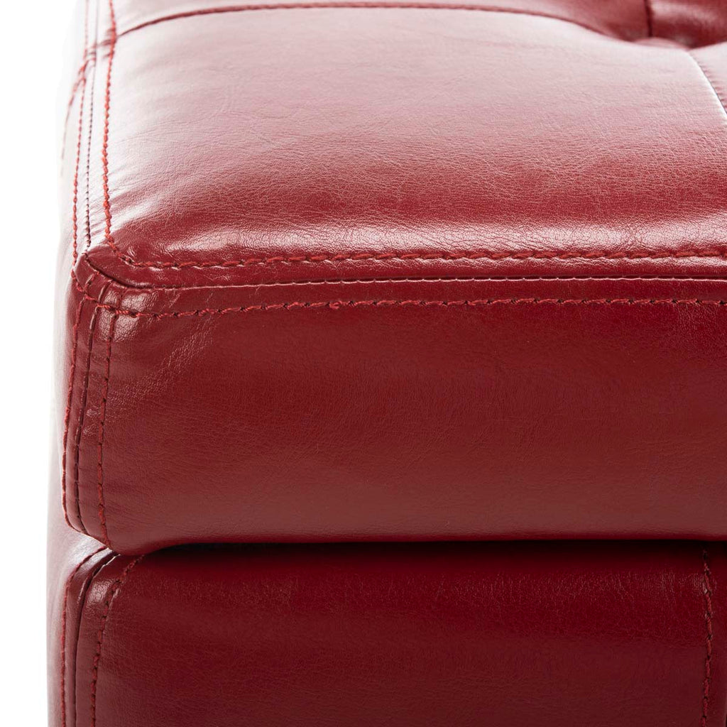 Safavieh Maiden Square Tufted Ottoman - Red