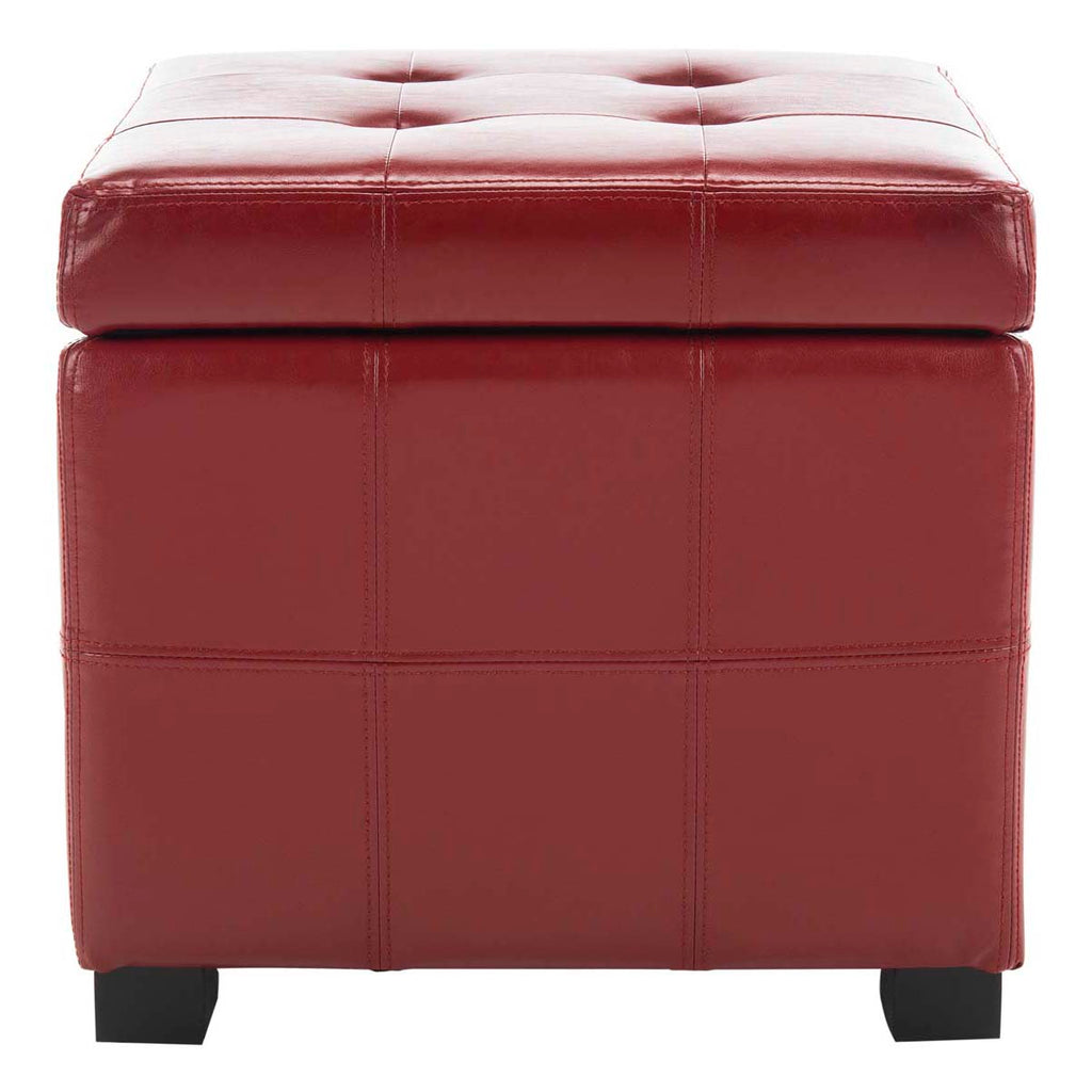 Safavieh Maiden Square Tufted Ottoman - Red
