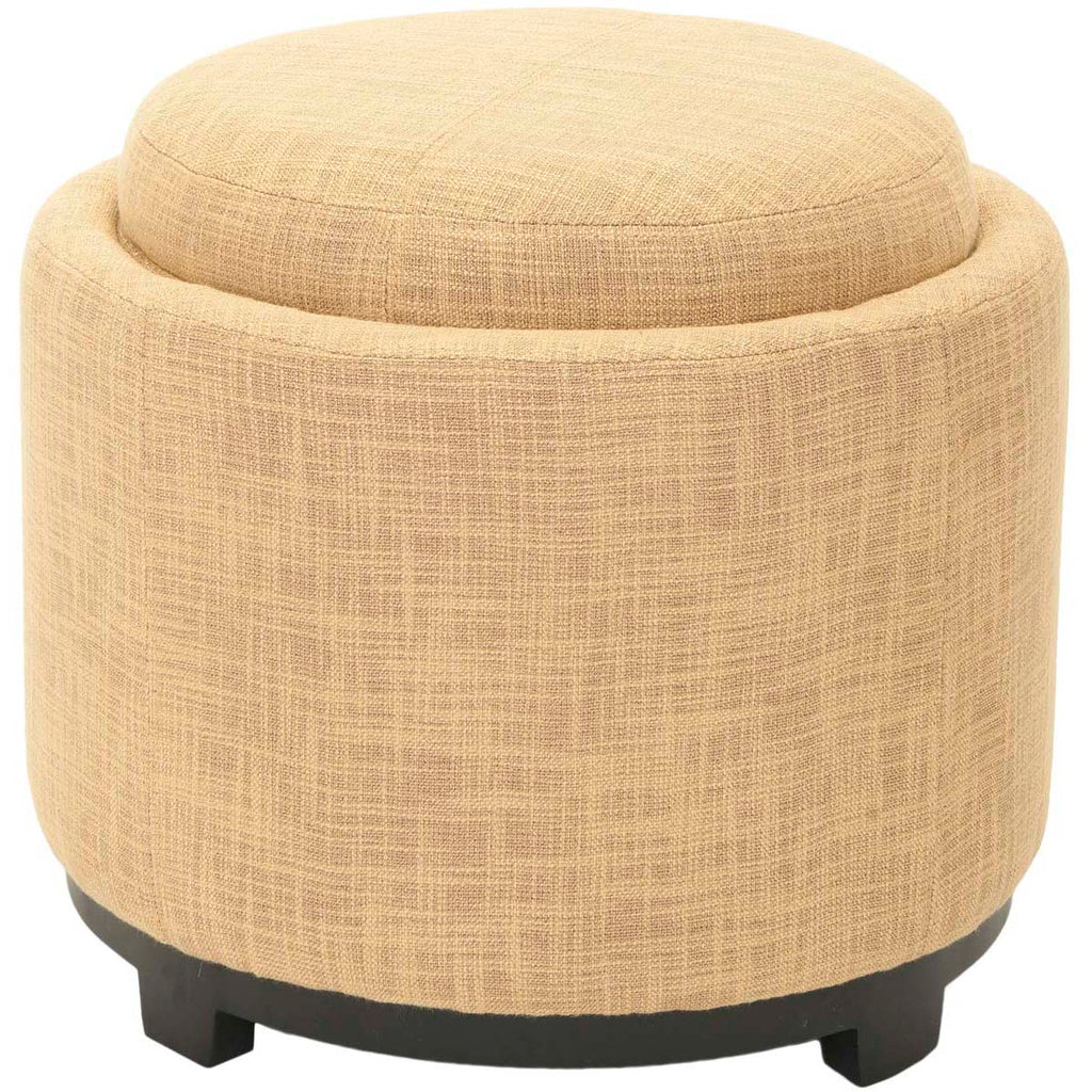 Safavieh Chelsea Round Tray Ottoman - Gold