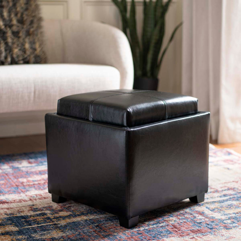 Safavieh Harrison Single Tray Ottoman - Black