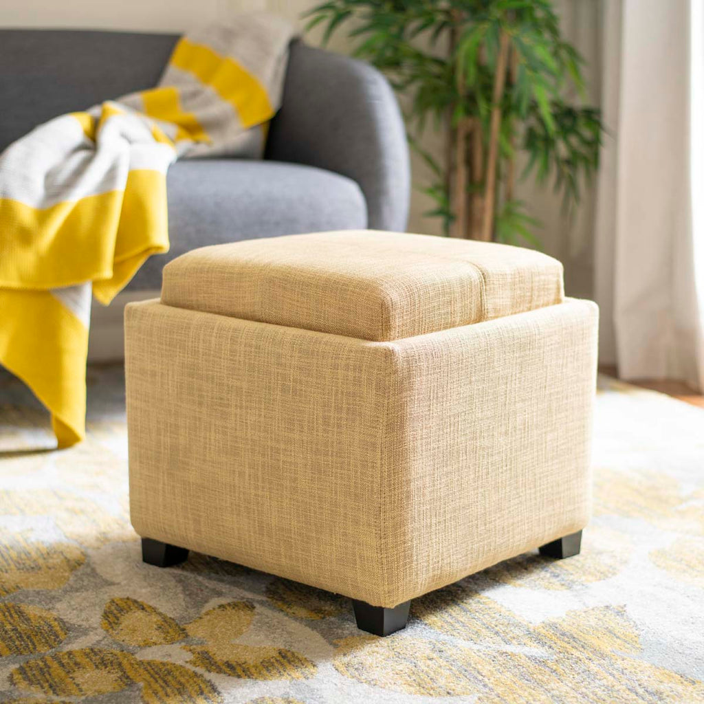 Safavieh Harrison Single Tray Ottoman - Gold