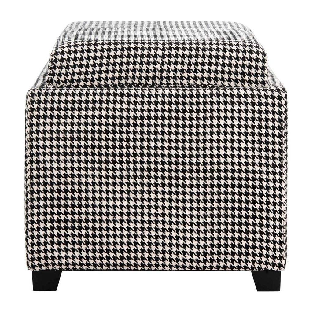 Safavieh Harrison Single Tray Ottoman - Black / White