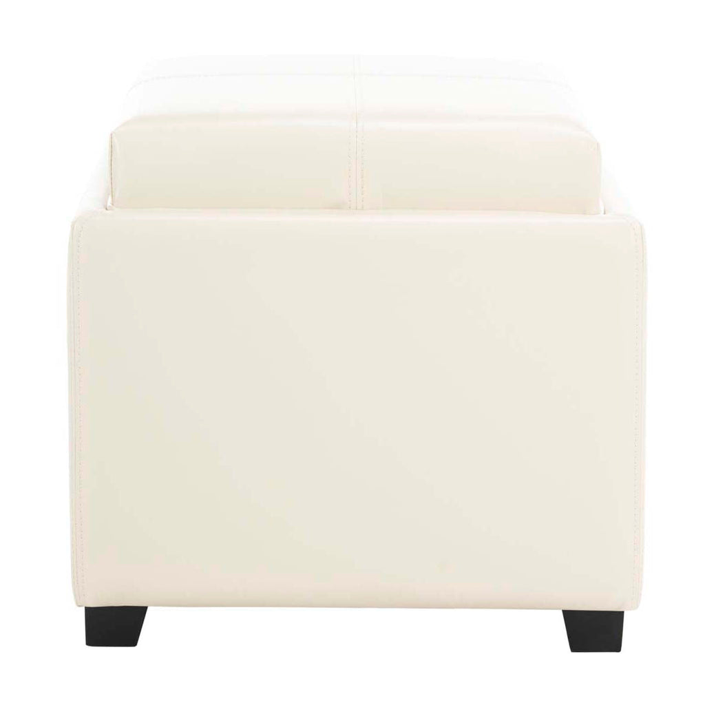 Safavieh Harrison Single Tray Ottoman - Flat Cream