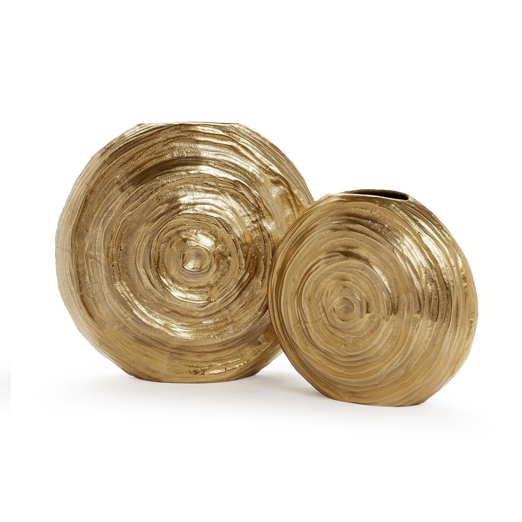 All Swirls Set of 2 Golden Vase - Recycled Aluminum