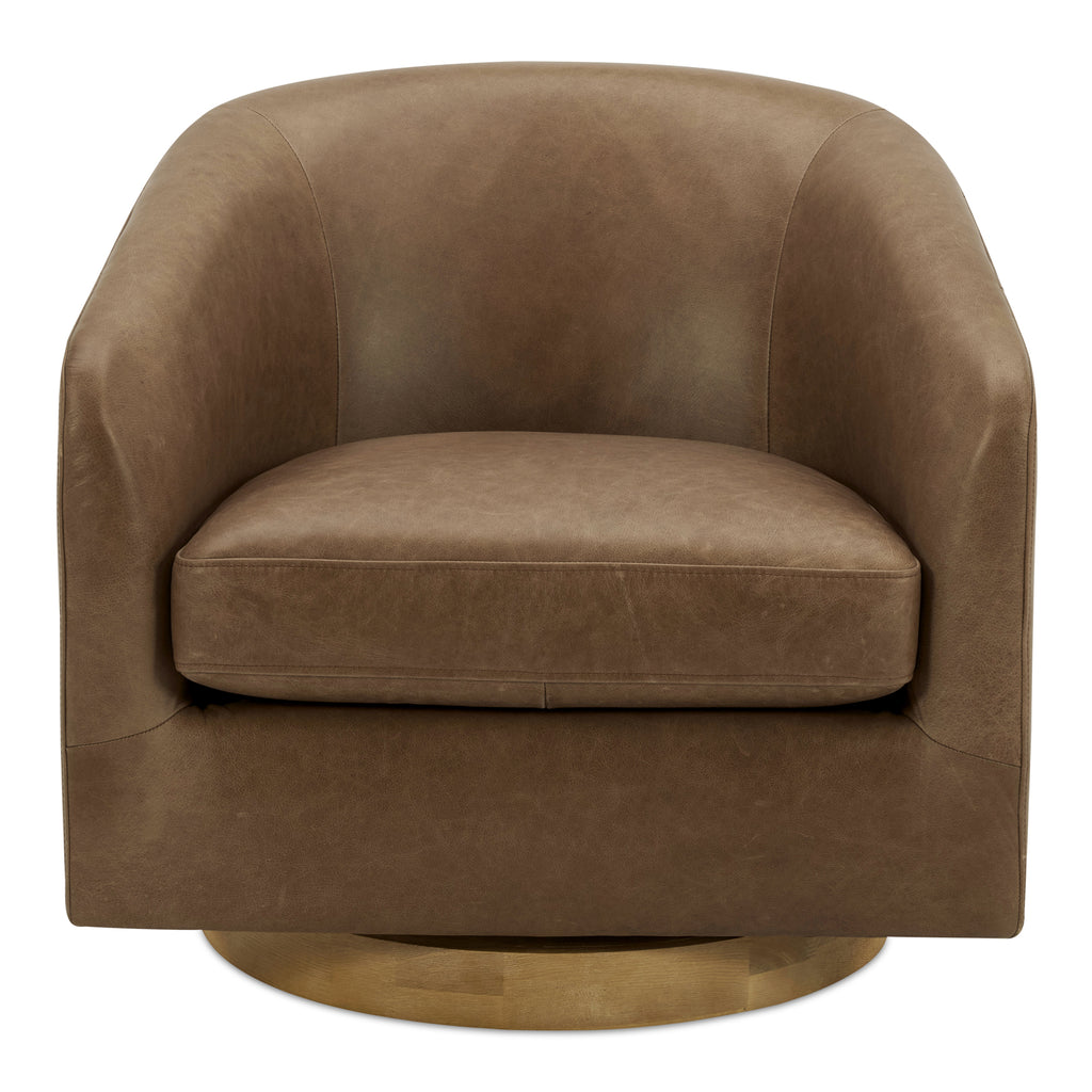 Oscy Leather Swivel Chair Tan | Moe's Furniture - KQ-1015-40