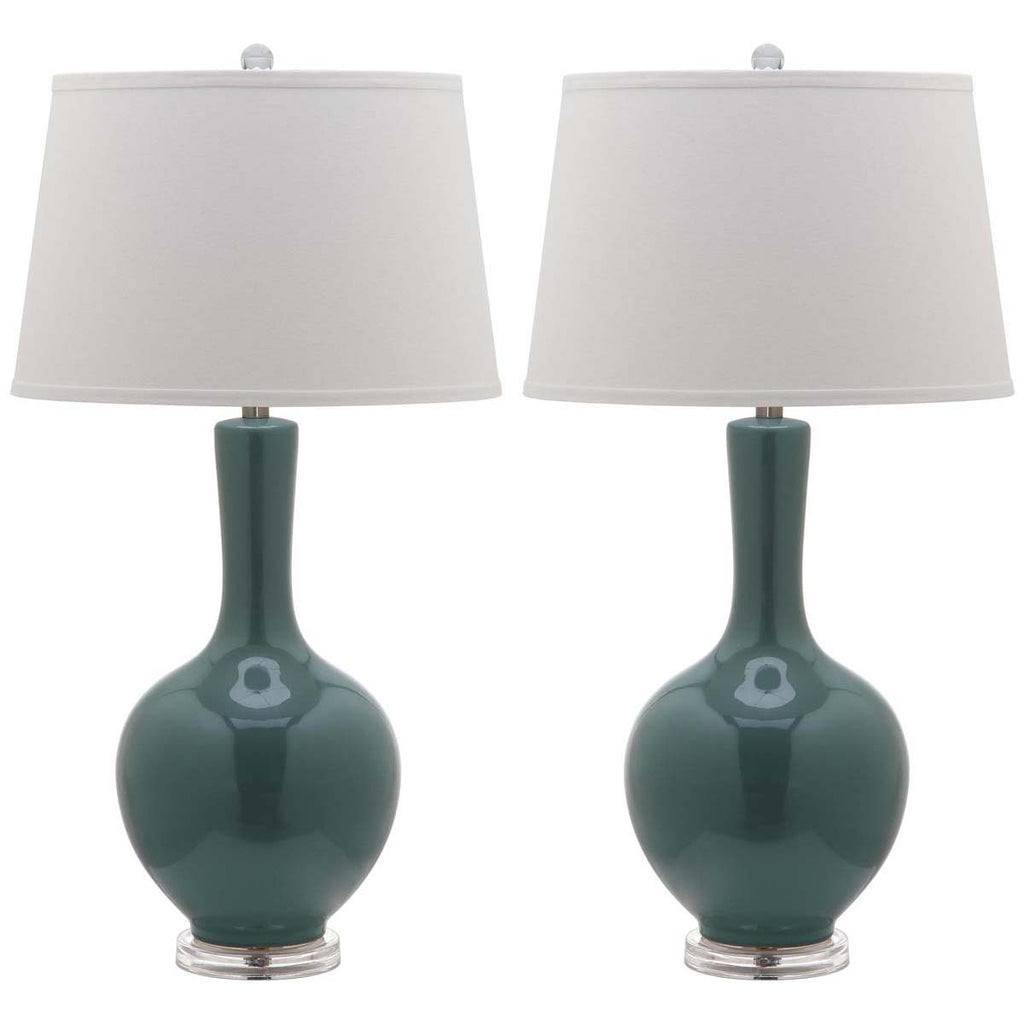 Safavieh Blanche 32 Inch H Gourd Lamp-Teal (Set of 2)