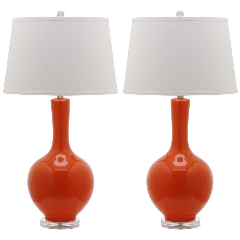 Safavieh Blanche 32 Inch H Gourd Lamp-Orange (Set of 2)