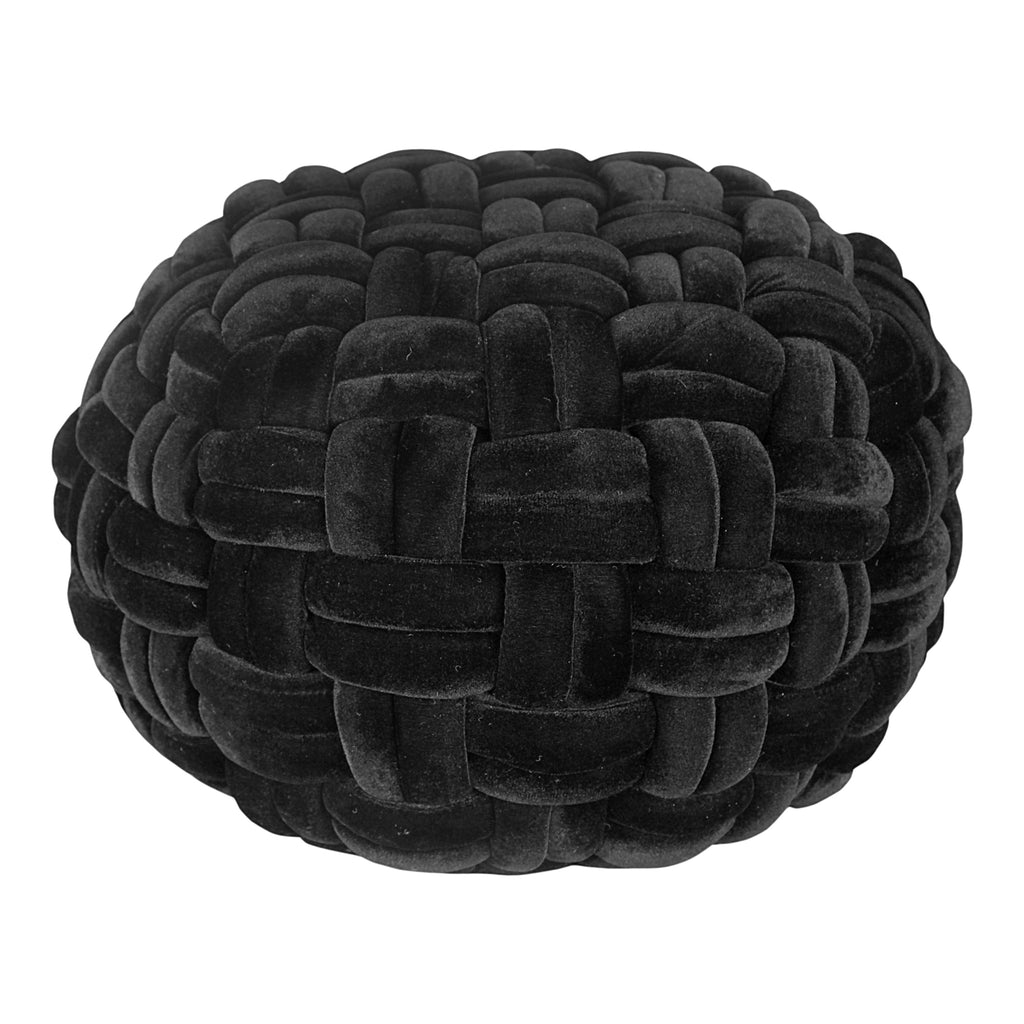 Pj Velvet Pouf Black | Moe's Furniture - LK-1002-02