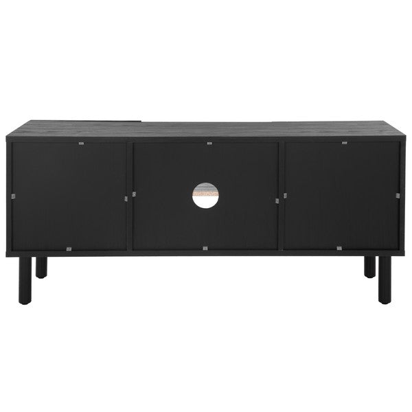 Ophelia 2 Door 2 Shelf Media Stand | Safafavieh - MED9615 - Black