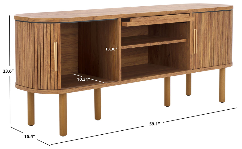 safavieh tealla 2 tambour 1 glass lift door media stand, med9635