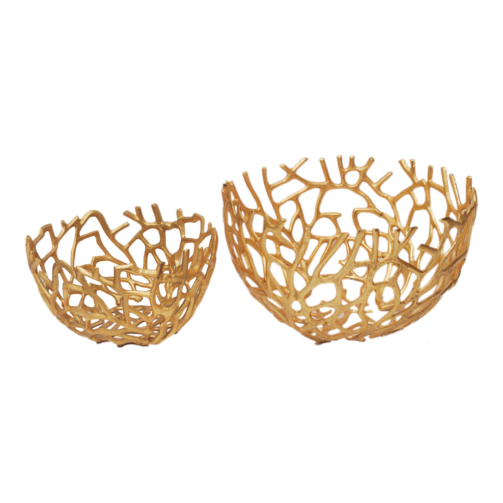 Nest Bowls Gold Set Of 2 | Moe's Furniture - MK-1019-32