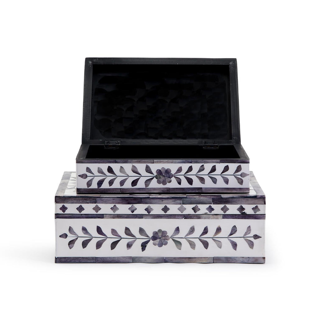 Two's Company Jaipur Palace S/2 Gray/Wht Cover Box