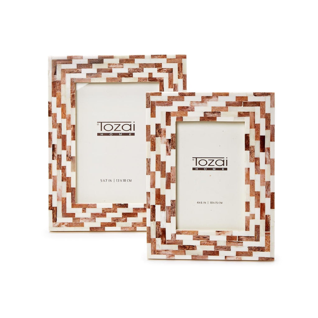 Set of 2 Brick Mosaic Photo Frame