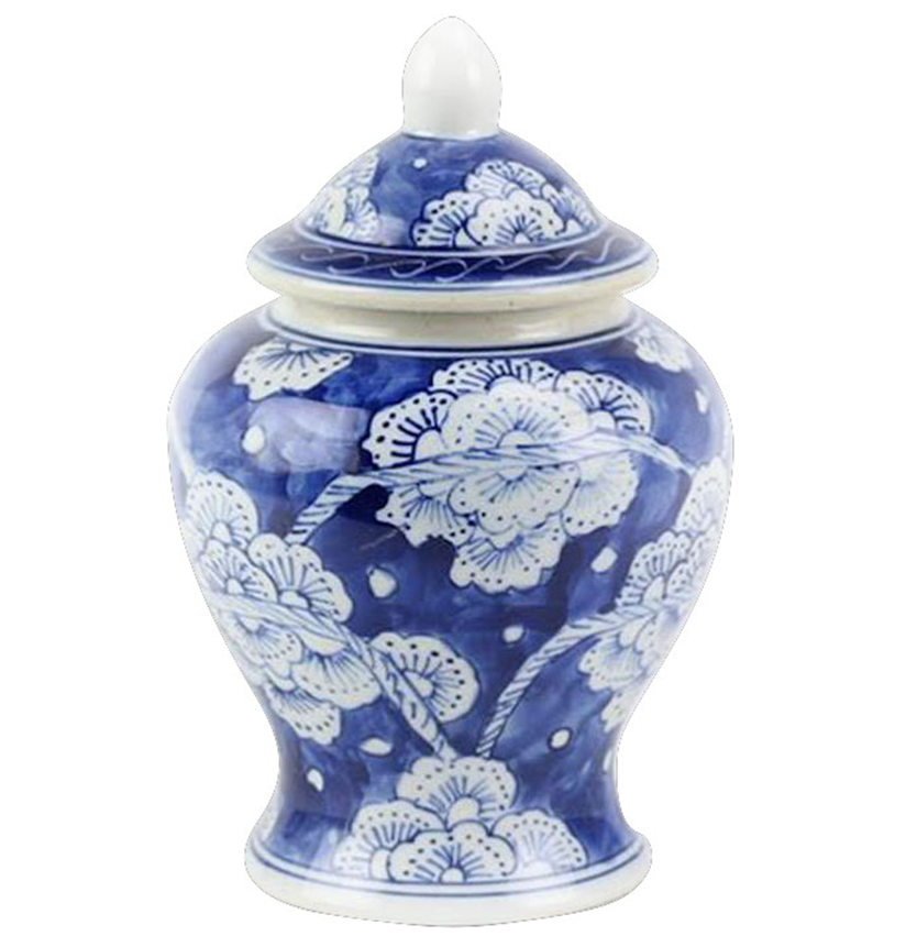 Mini Navy Floral Ginger Jar | Enchanted Home - POR010