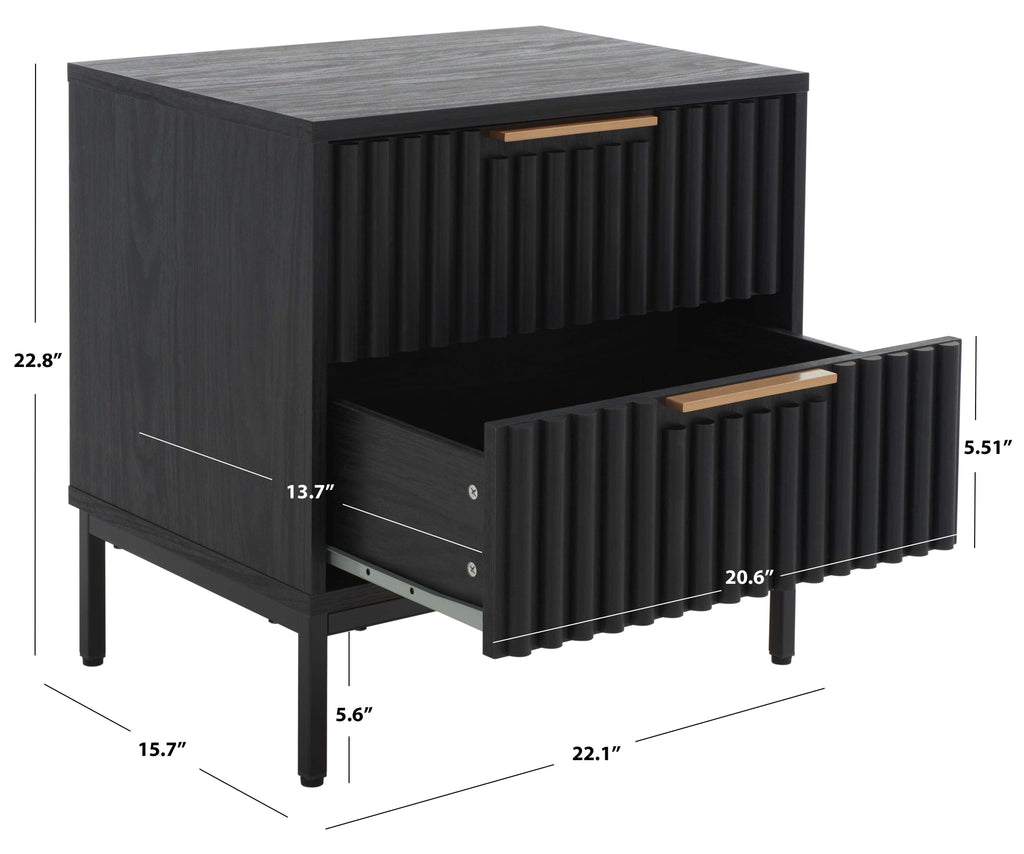 Safavieh Lylia 2 Drawer Nightstand, NST9605