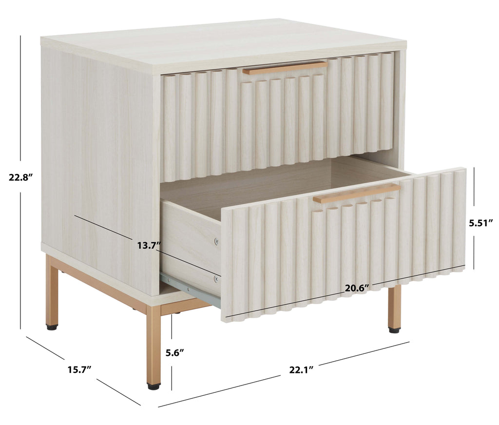 Safavieh Lylia 2 Drawer Nightstand, NST9605