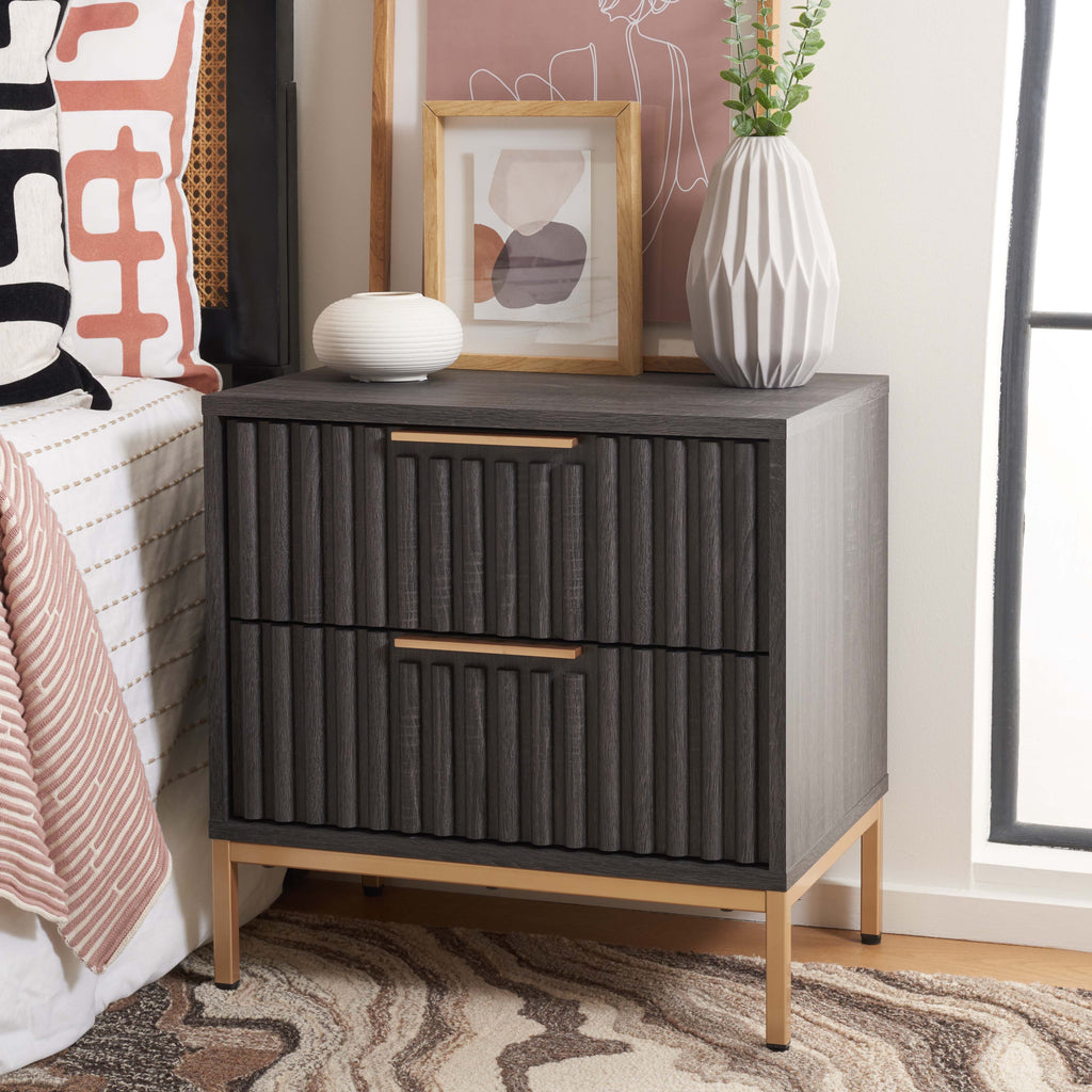 Safavieh Lylia 2 Drawer Nightstand, NST9605