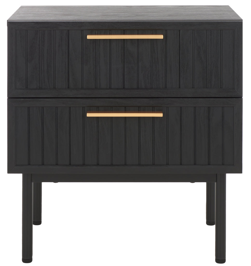 safavieh-axelle-2-drawer-nightstand-nst9608-Black/ Black / Gold