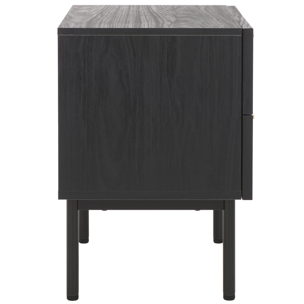 safavieh-axelle-2-drawer-nightstand-nst9608-Black/ Black / Gold